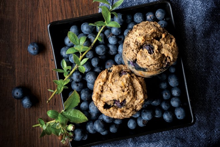 Sweet Potato Blueberry Pancake Muffins